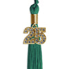 Emerald Green Graduation Tassel With Gold Date Drop - Endea Graduation