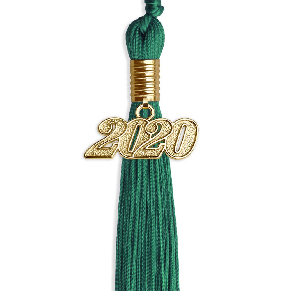 Emerald Green Graduation Tassel With Gold Date Drop - Endea Graduation