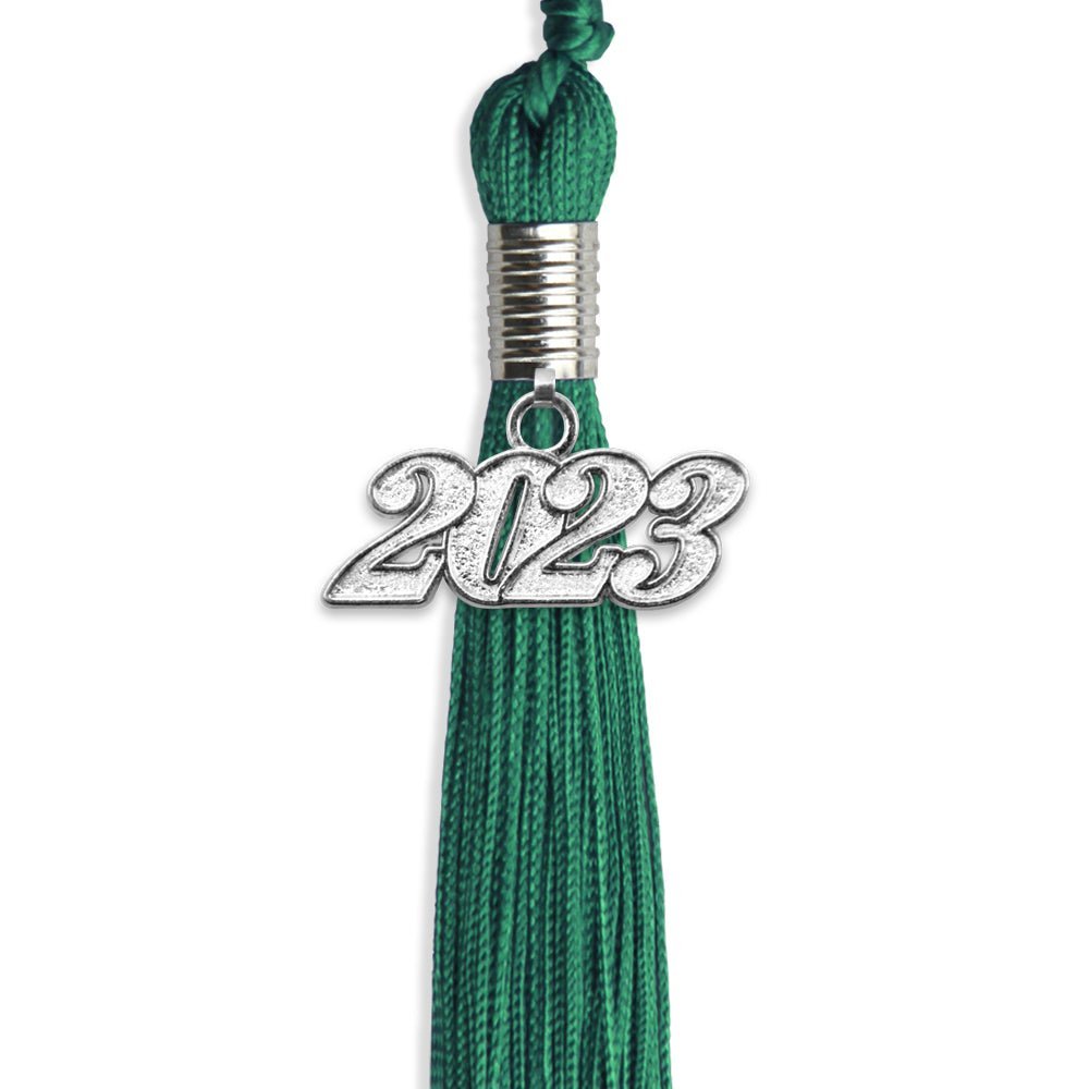 Emerald Green Graduation Tassel With Silver Date Drop - Endea Graduation