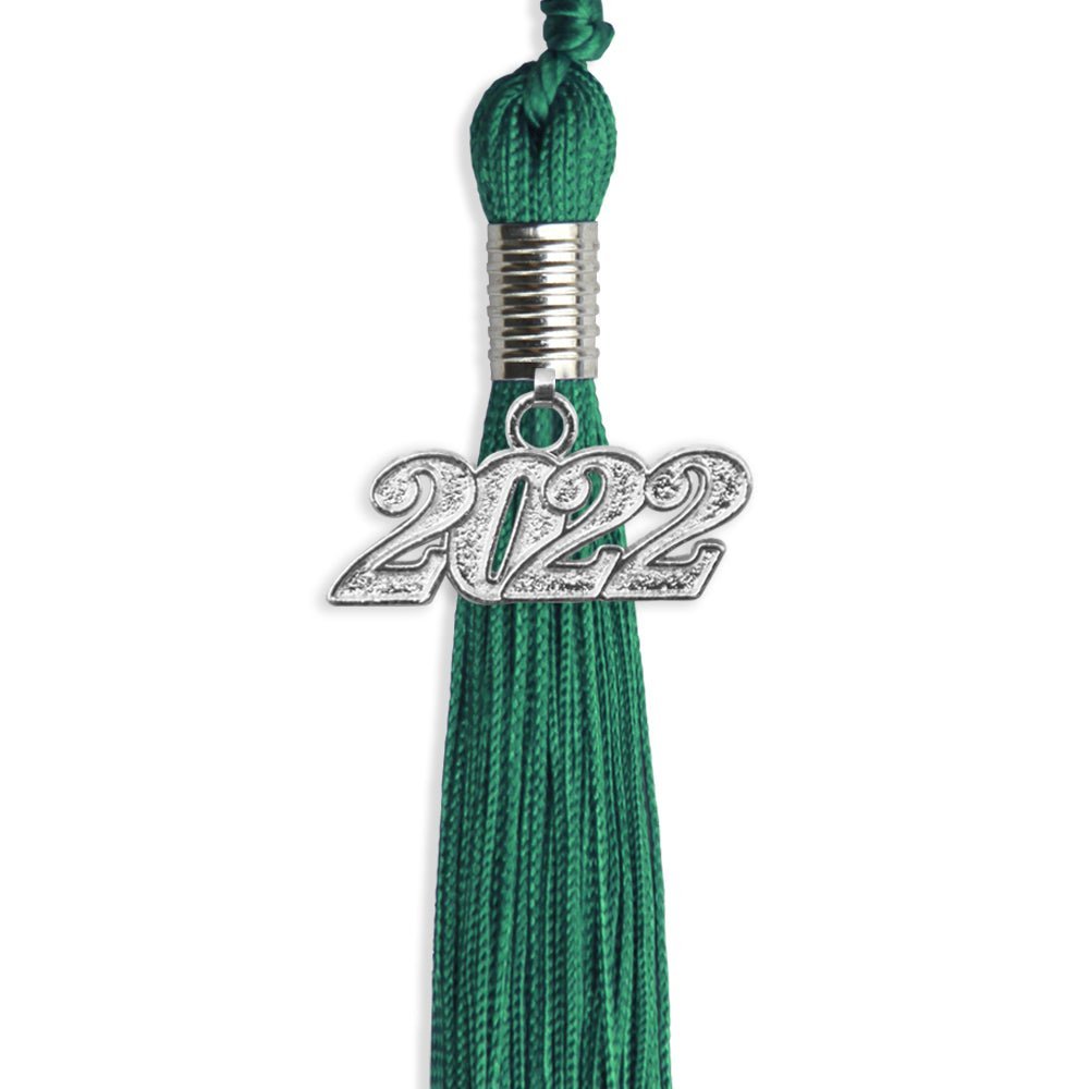 Emerald Green Graduation Tassel With Silver Date Drop - Endea Graduation