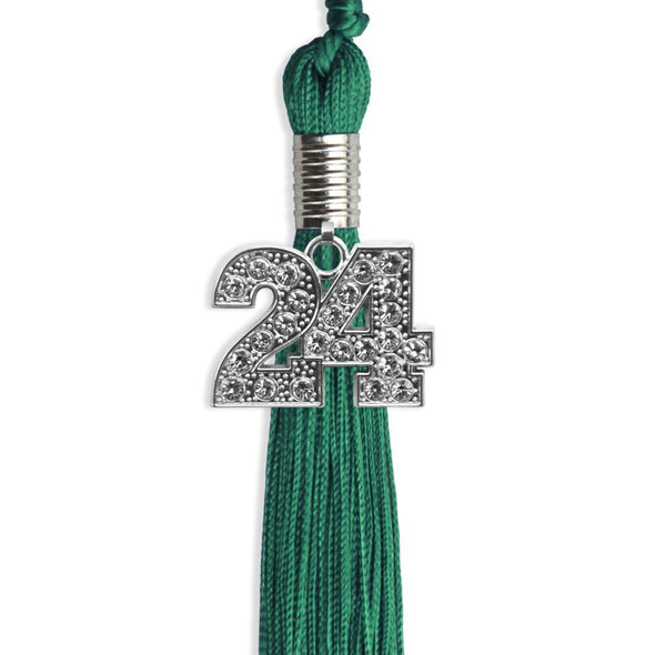 Emerald Green Graduation Tassel With Silver Date Drop - Endea Graduation