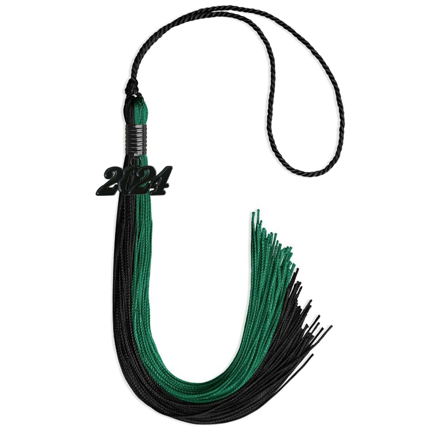 Emerald Green/Black Graduation Tassel With Black Date Drop - Endea Graduation