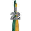 Emerald Green/Bright Gold Graduation Tassel With Silver Date Drop - Endea Graduation