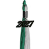 Emerald Green/Grey Graduation Tassel With Black Date Drop - Endea Graduation