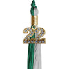 Emerald Green/Grey Graduation Tassel With Gold Date Drop - Endea Graduation