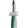 Emerald Green/Grey Graduation Tassel With Silver Date Drop - Endea Graduation