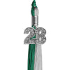 Emerald Green/Grey Graduation Tassel With Silver Date Drop - Endea Graduation