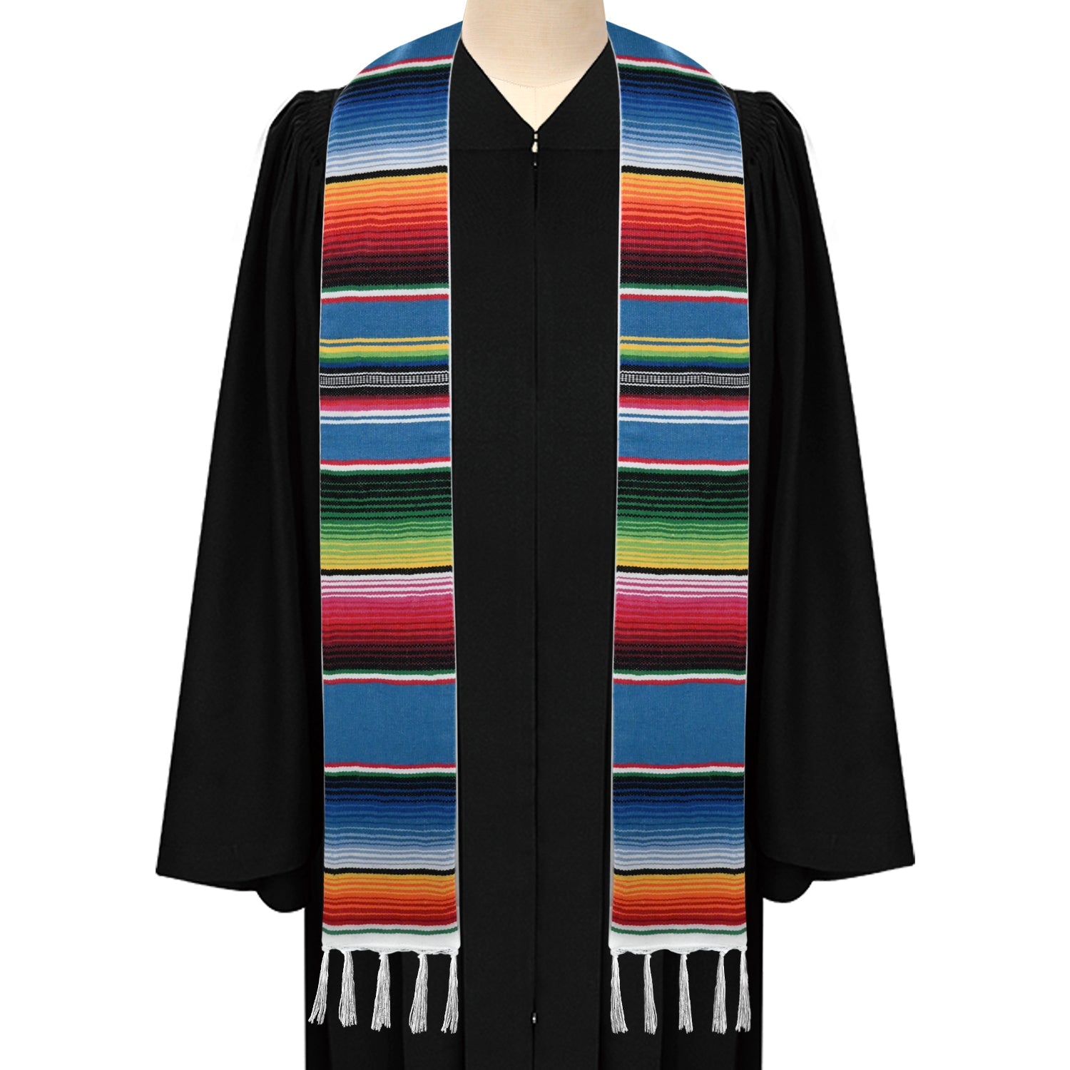 Endea Graduation Mexican Hispanic Serape Stole Blue - Endea Graduation