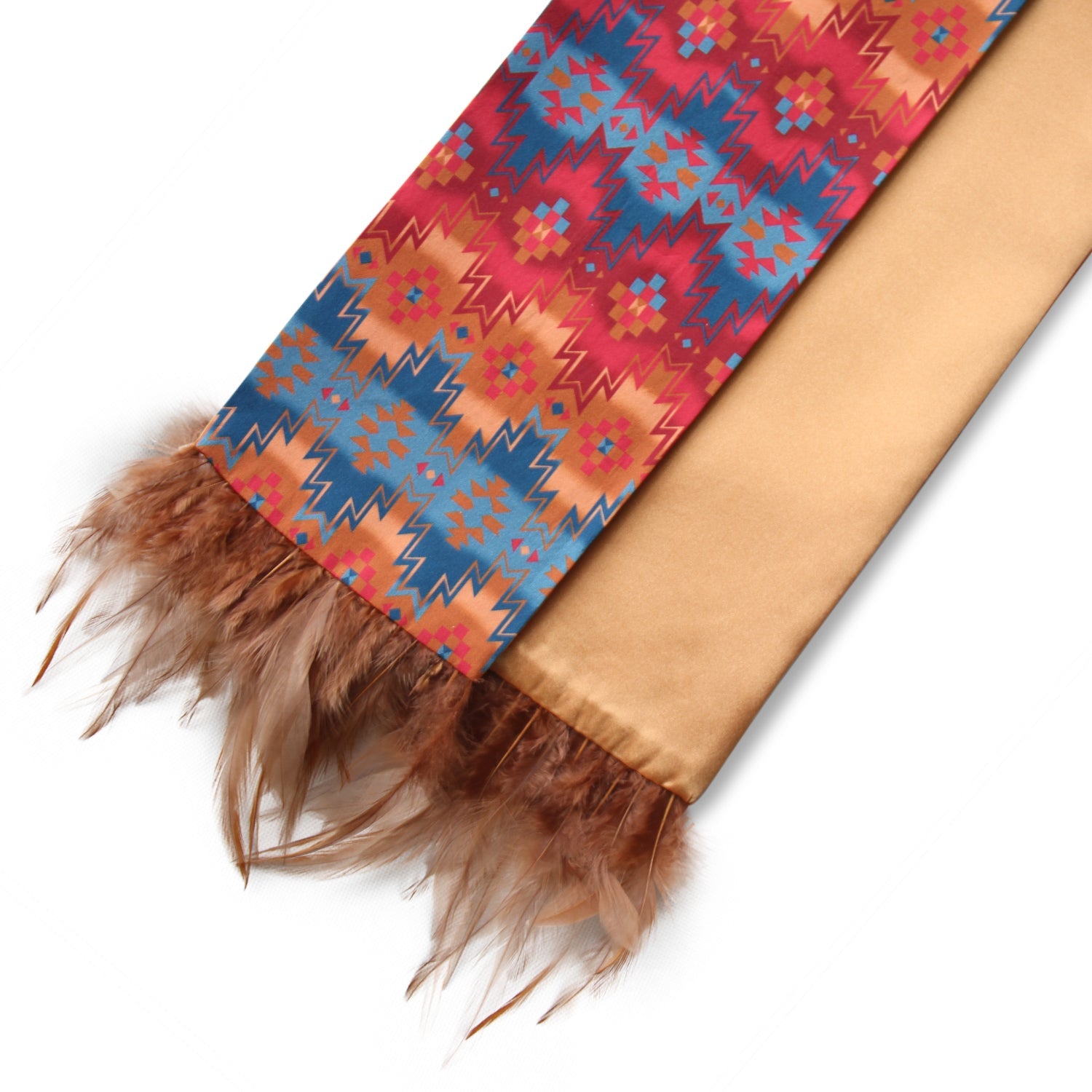 Endea Graduation Native American Stole With Feather-Tipped Fringes - Unisex - 90" Multicolor - Endea Graduation