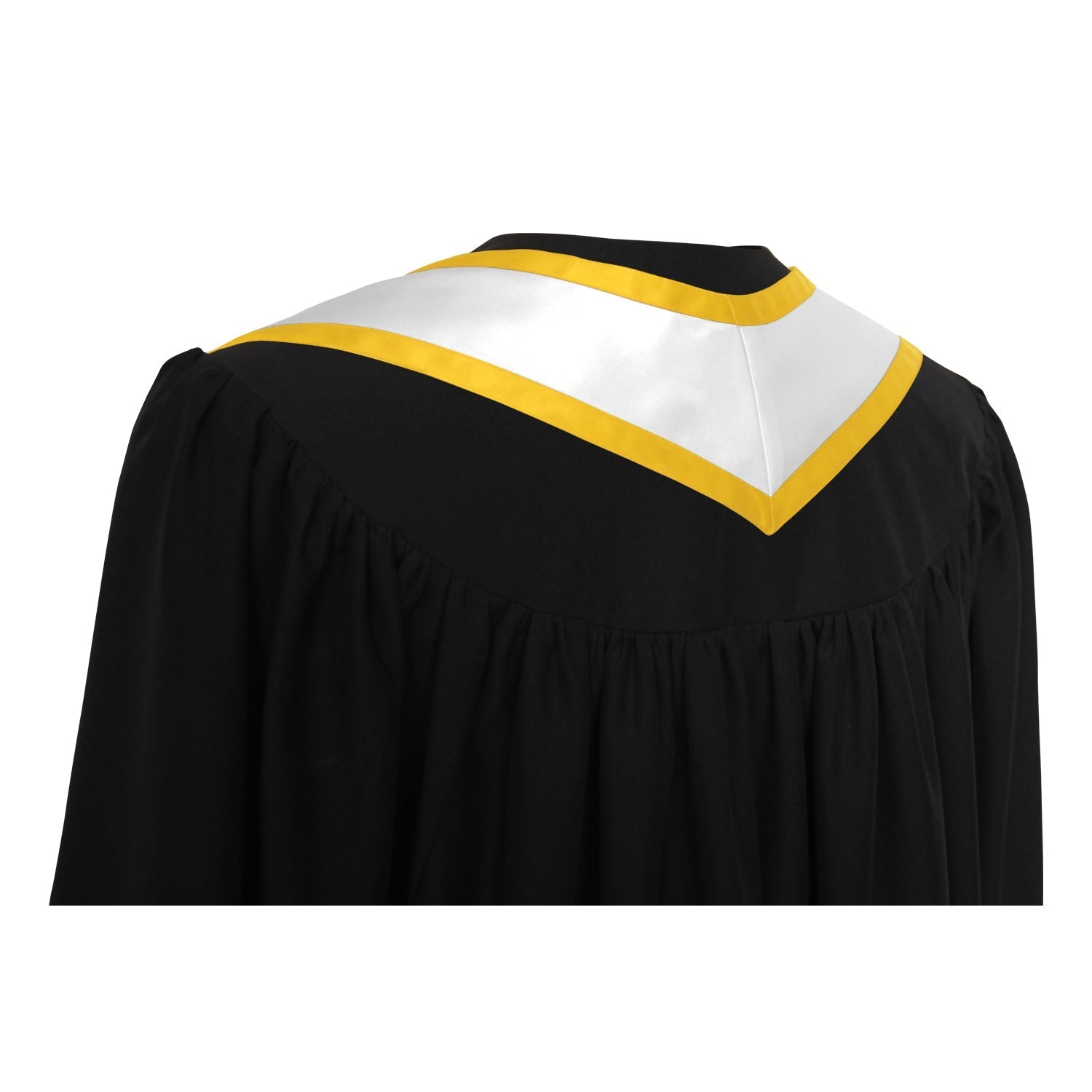 Endea Graduation Plain Honor Stole With Trim Color & Classic End Adult Unisex 72" White/Gold - Endea Graduation