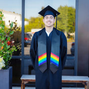 Endea Graduation Rainbow LGBTQ+ Gay Pride Stole Black - Endea Graduation