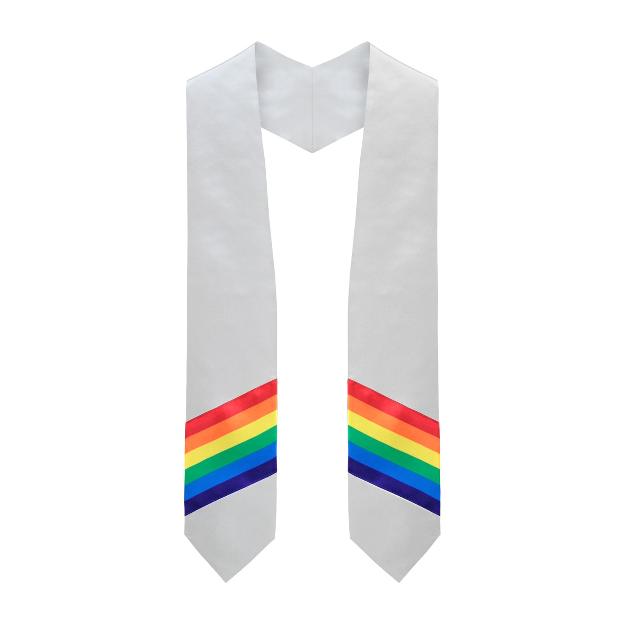 Endea Graduation Rainbow LGBTQ+ Gay Pride Stole White - Endea Graduation