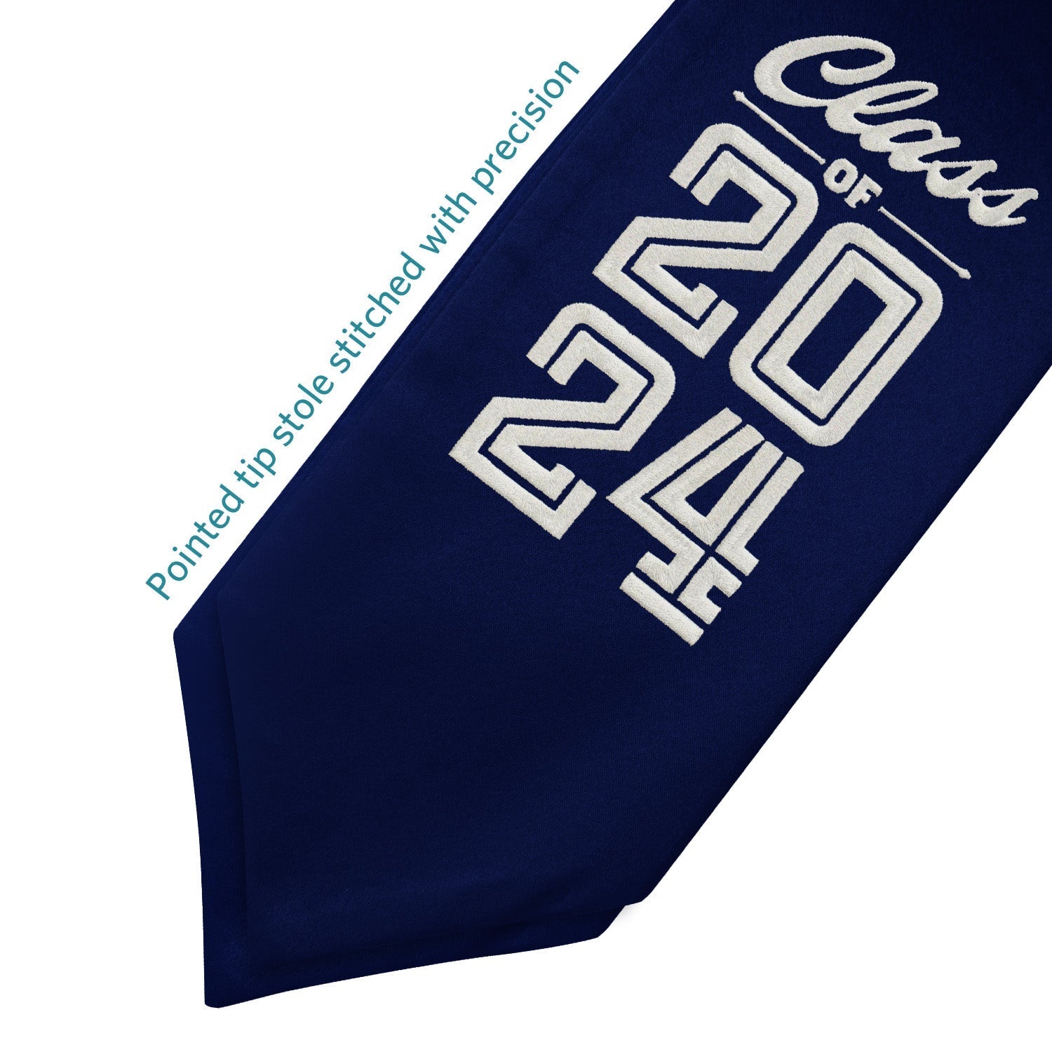 Endea Graduation Stole Class of 2024 With Classic Tips - Unisex Adult - 62" Long - Graduation Sash Navy Blue - Endea Graduation