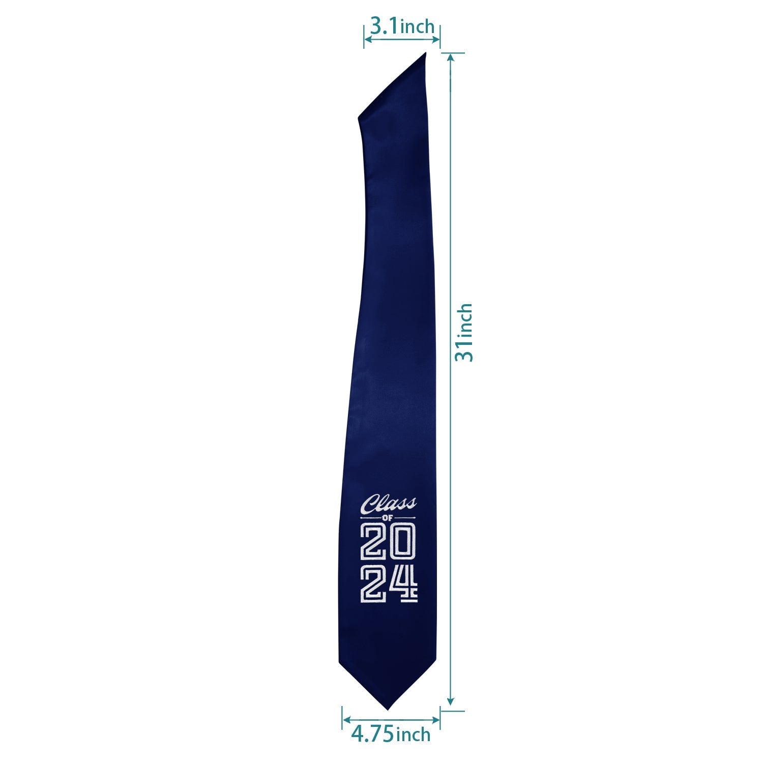 Endea Graduation Stole Class of 2024 With Classic Tips - Unisex Adult - 62" Long - Graduation Sash Navy Blue - Endea Graduation