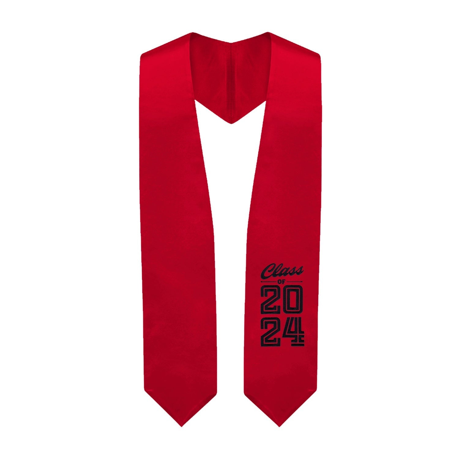 Red Class of 2024 Graduation Stole/Sash with Classic Tips
