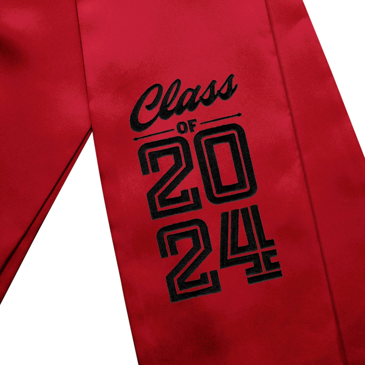 Endea Graduation Stole Class of 2024 With Classic Tips - Unisex Adult - 62" Long - Graduation Sash Red - Endea Graduation