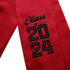 Endea Graduation Stole Class of 2024 With Classic Tips - Unisex Adult - 62" Long - Graduation Sash Red - Endea Graduation