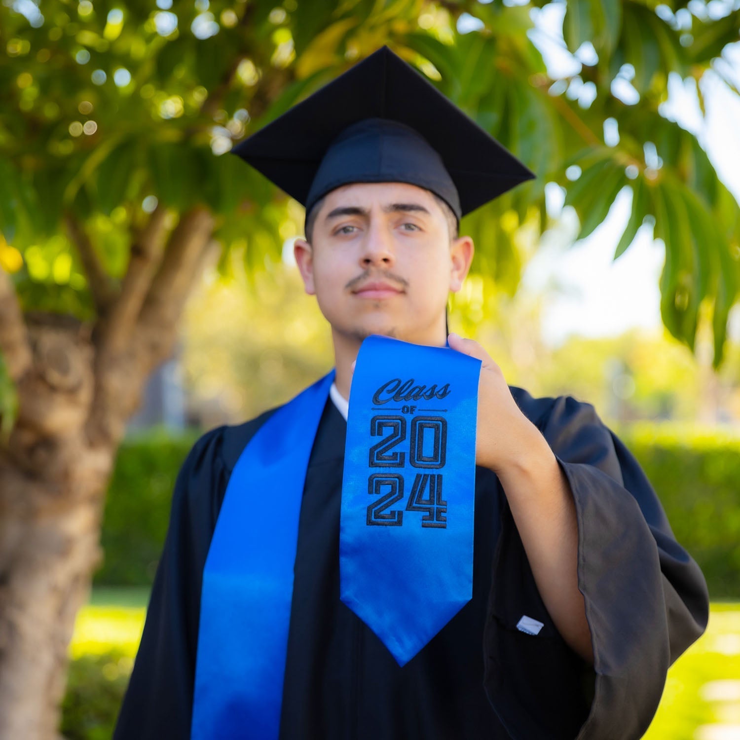 Endea Graduation Stole Class of 2024 With Classic Tips - Unisex Adult - 62" Long - Graduation Sash Royal Blue - Endea Graduation