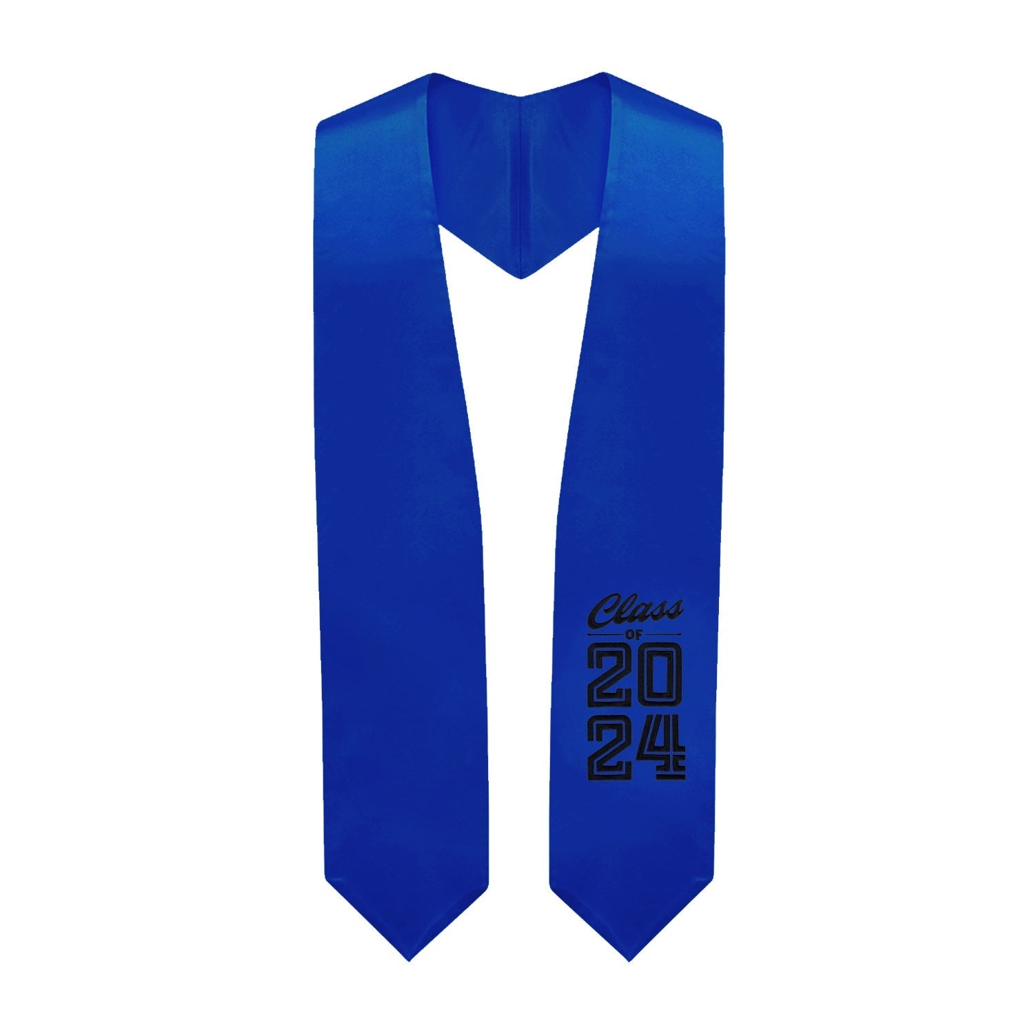 Endea Graduation Stole Class of 2024 With Classic Tips - Unisex Adult - 62" Long - Graduation Sash Royal Blue - Endea Graduation