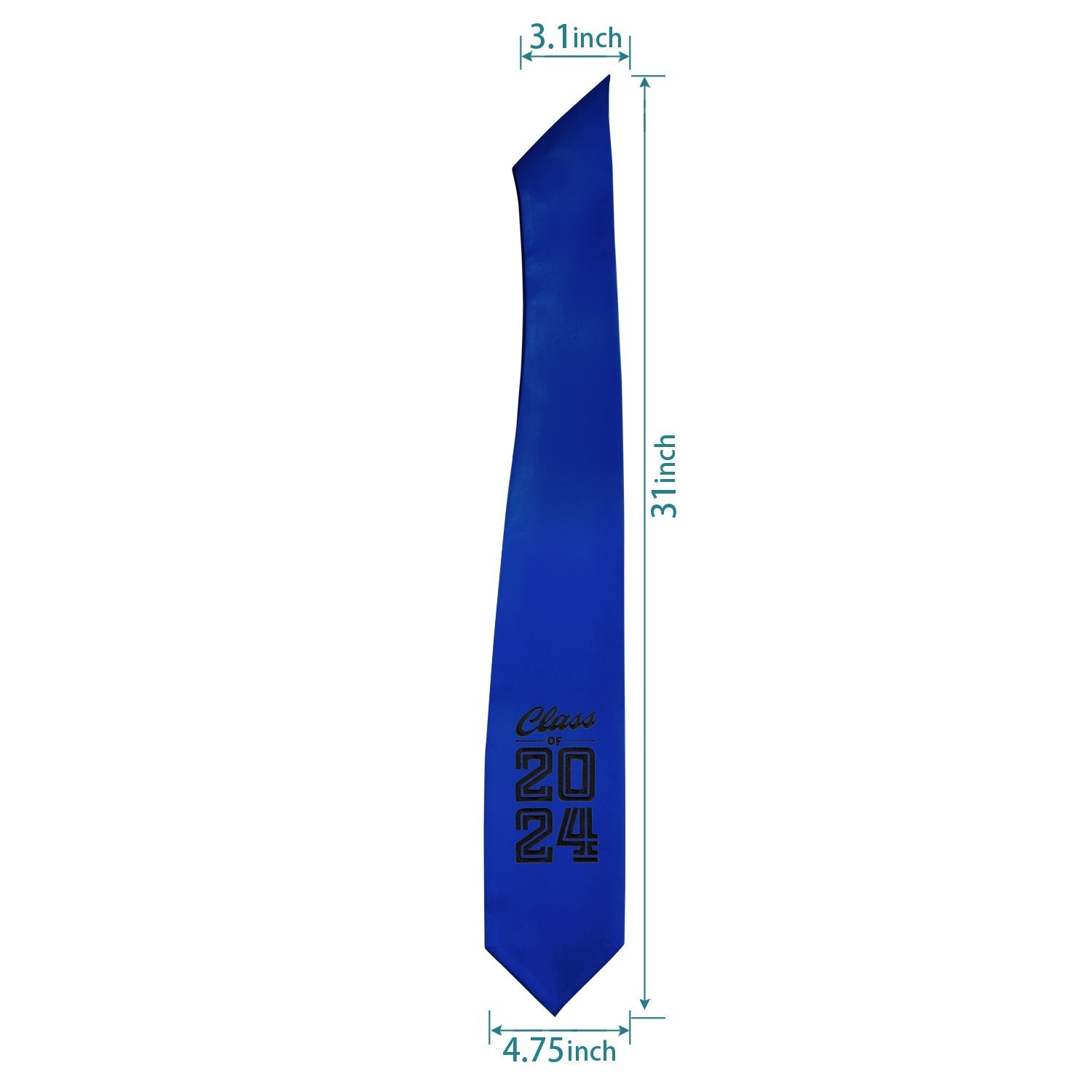 Endea Graduation Stole Class of 2024 With Classic Tips - Unisex Adult - 62" Long - Graduation Sash Royal Blue - Endea Graduation