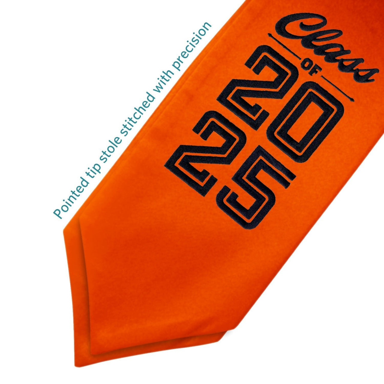 Endea Graduation Stole Class of 2025 With Classic Tips - Unisex Adult - 62" Long - Graduation Sash Orange - Endea Graduation