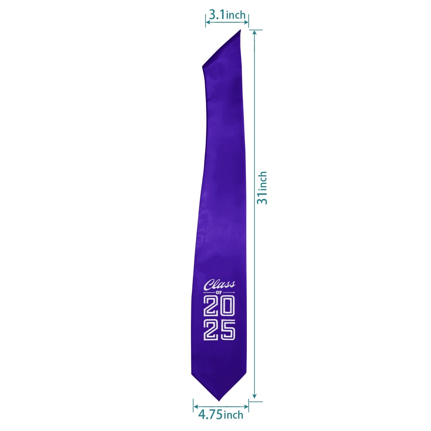 Endea Graduation Stole Class of 2025 With Classic Tips - Unisex Adult - 62" Long - Graduation Sash Purple - Endea Graduation