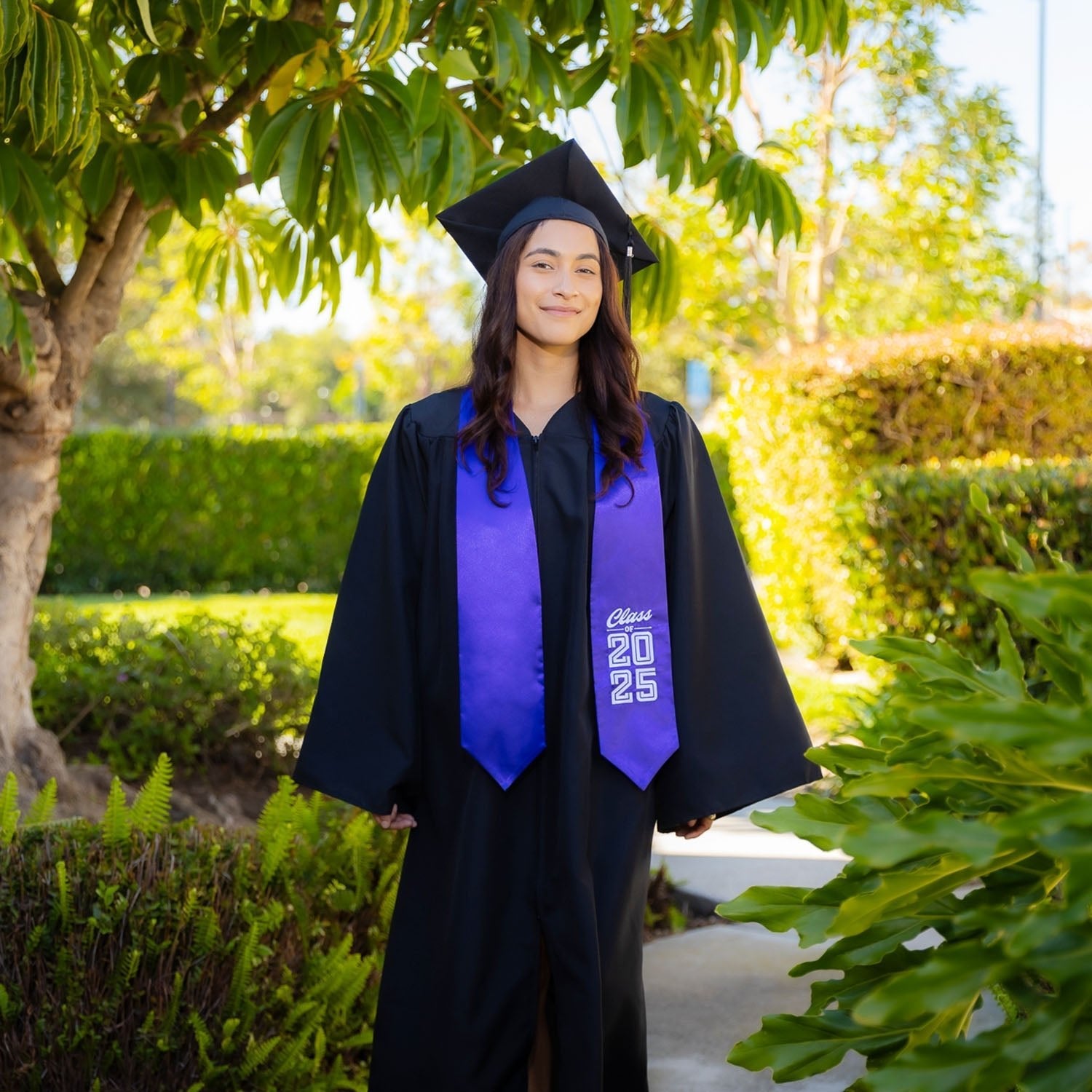 Endea Graduation Stole Class of 2025 With Classic Tips - Unisex Adult - 62" Long - Graduation Sash Purple - Endea Graduation