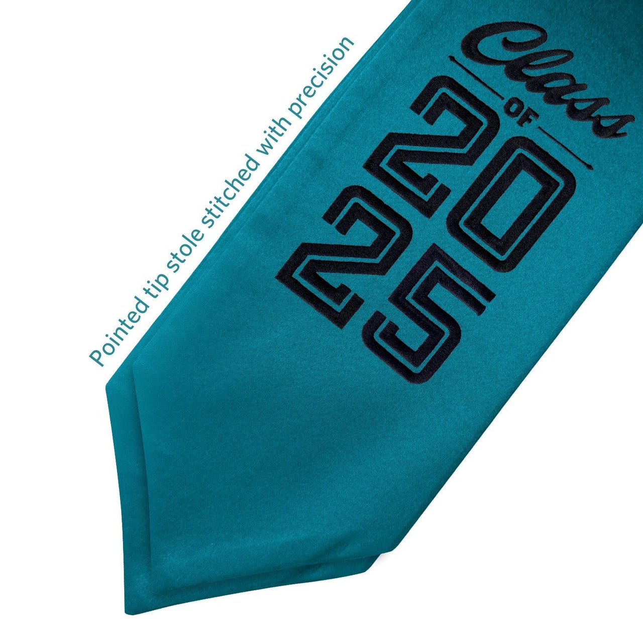 Endea Graduation Stole Class of 2025 With Classic Tips - Unisex Adult - 62" Long - Graduation Sash Turquoise - Endea Graduation