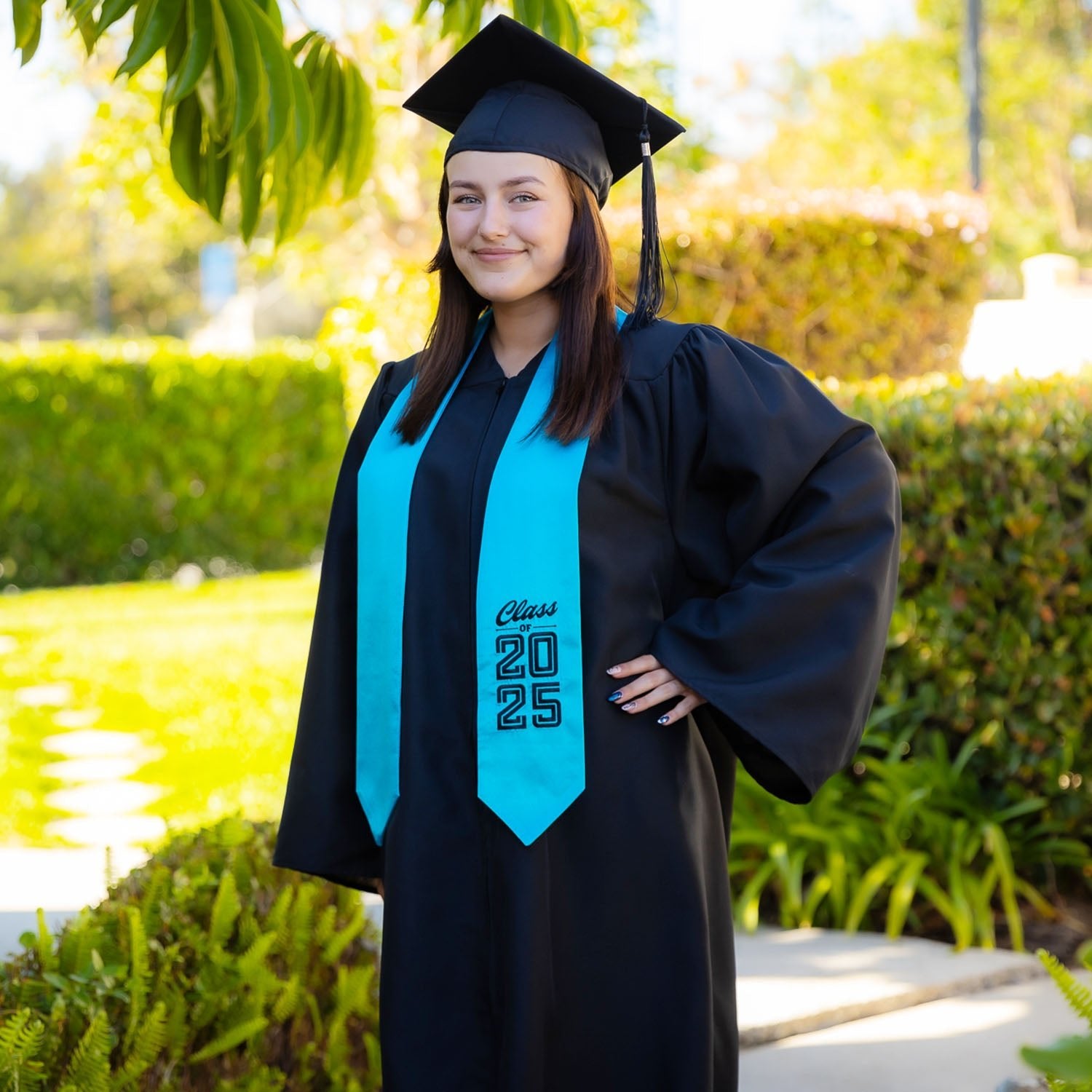 Graduation Scurf Turquoise Class of 2025 Graduation Stole/Sash With Classic Tips – Endea ...