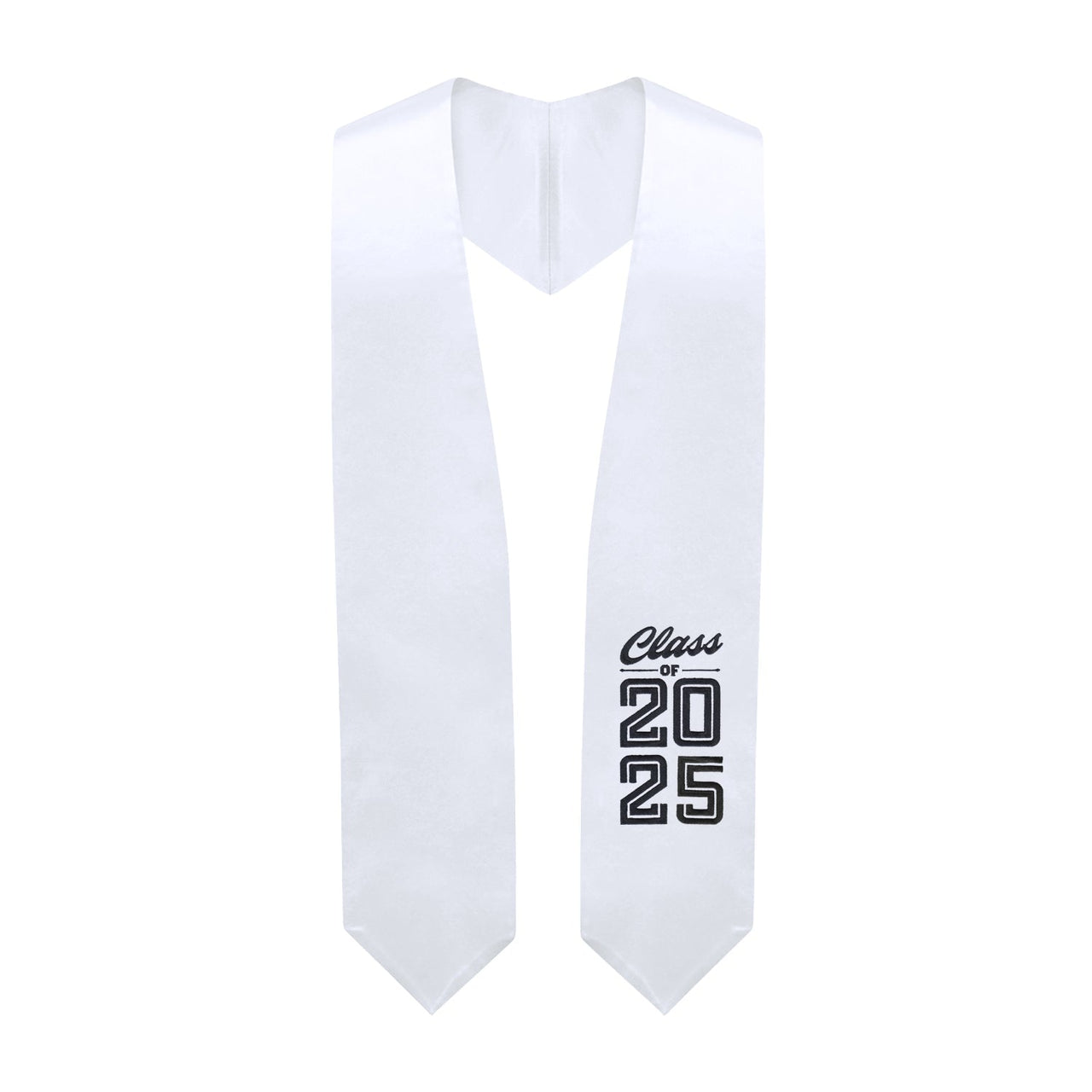 Endea Graduation Stole Class of 2025 With Classic Tips - Unisex Adult - 62" Long - Graduation Sash White - Endea Graduation