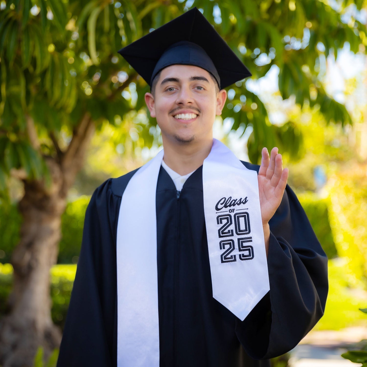 White Class of 2025 Graduation Stole/Sash with Classic Tips White Class of 2025 Graduation Stole/Sash with Classic Tips