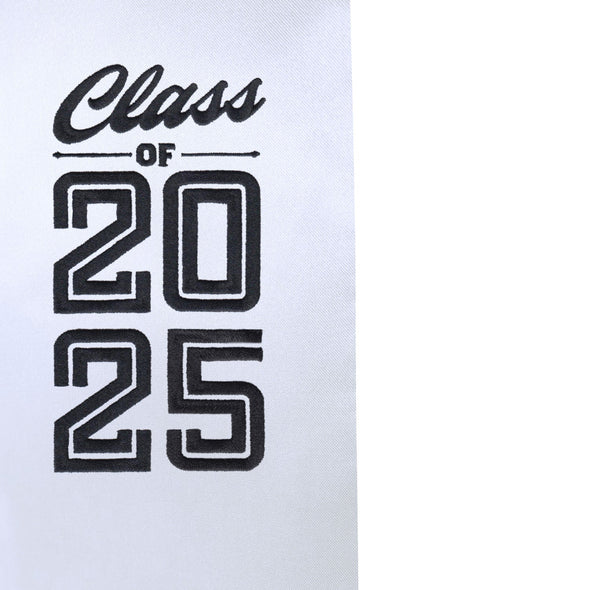 Endea Graduation Stole Class of 2025 With Classic Tips - Unisex Adult - 62" Long - Graduation Sash White - Endea Graduation