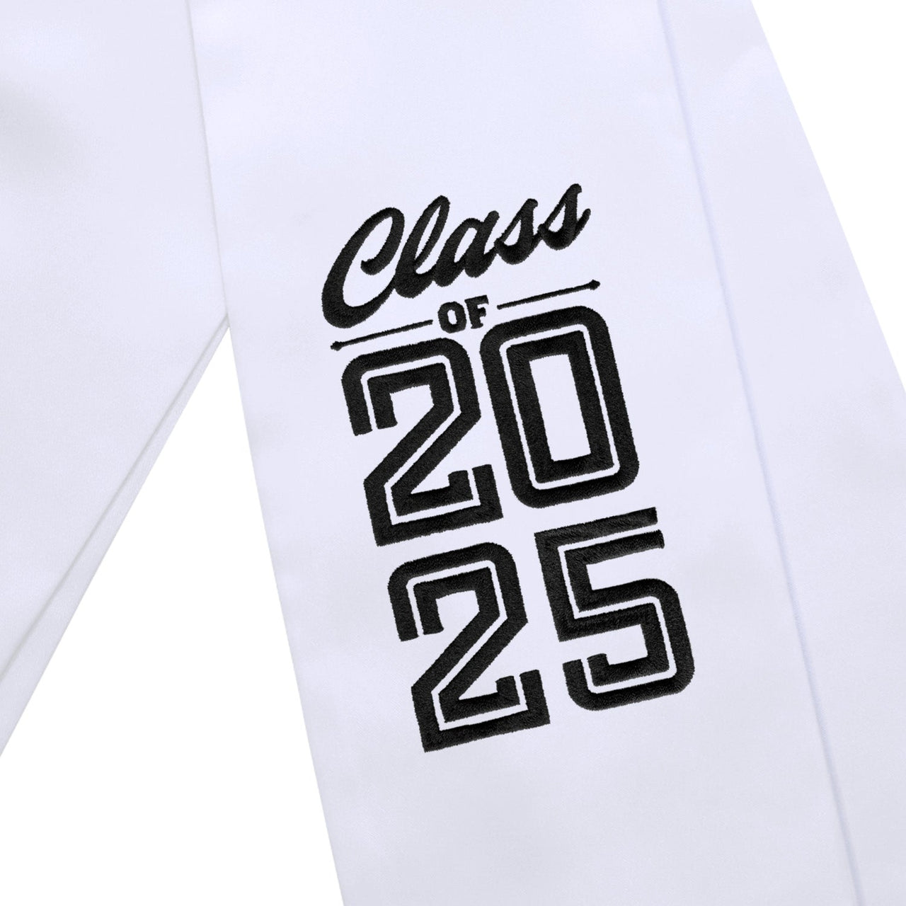 Endea Graduation Stole Class of 2025 With Classic Tips - Unisex Adult - 62" Long - Graduation Sash White - Endea Graduation