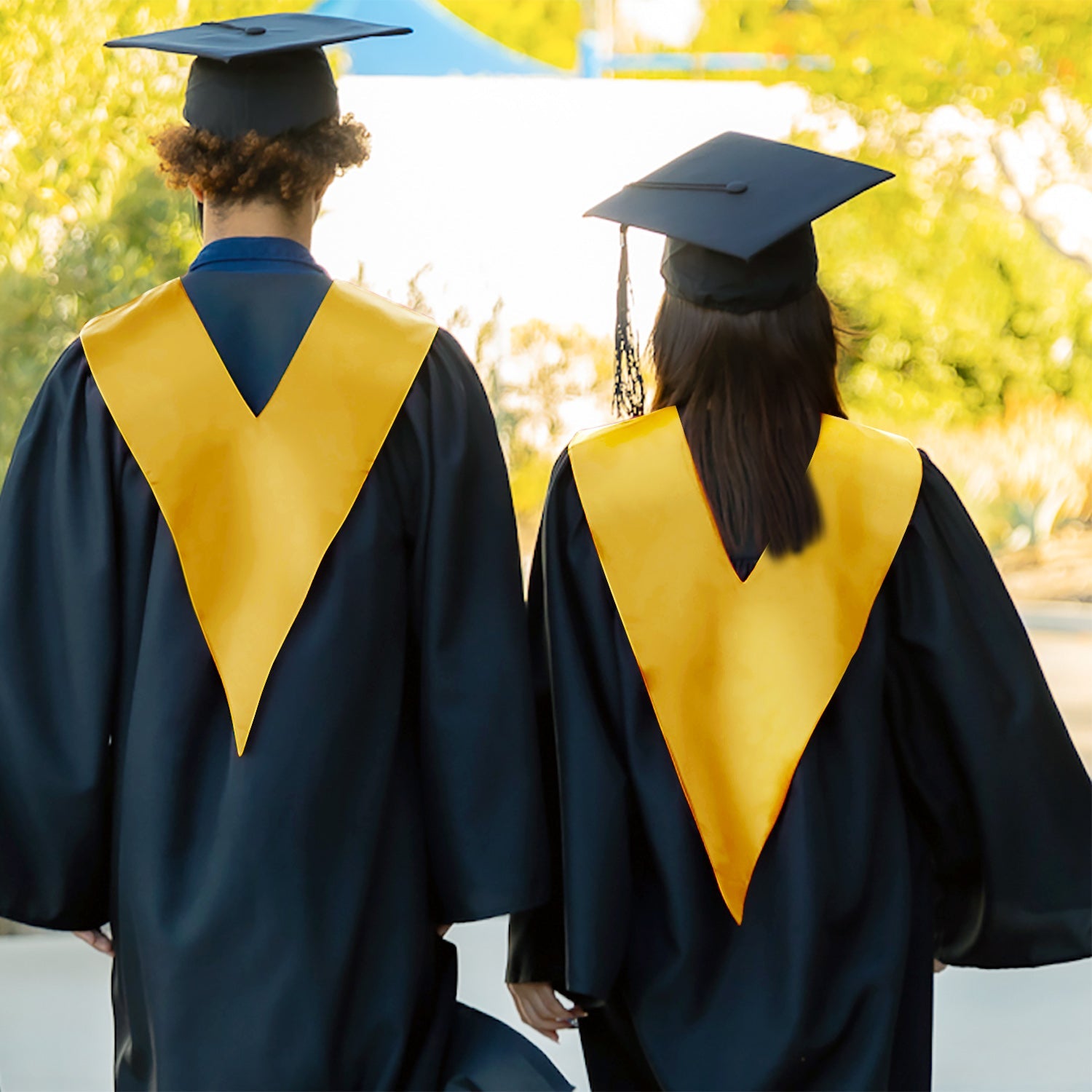 thumbnail image 2 of Endea Graduation Gold Satin Stole – Unisex One Size For Commencement Ceremony 2 of 3