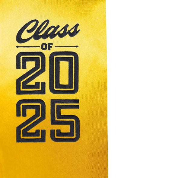 Gold Class of 2025 Graduation Stole/Sash With Classic Tips - Endea Graduation