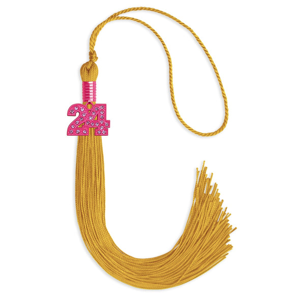 Gold Graduation Tassel With Pink Bling Charm 2024 - Endea Graduation