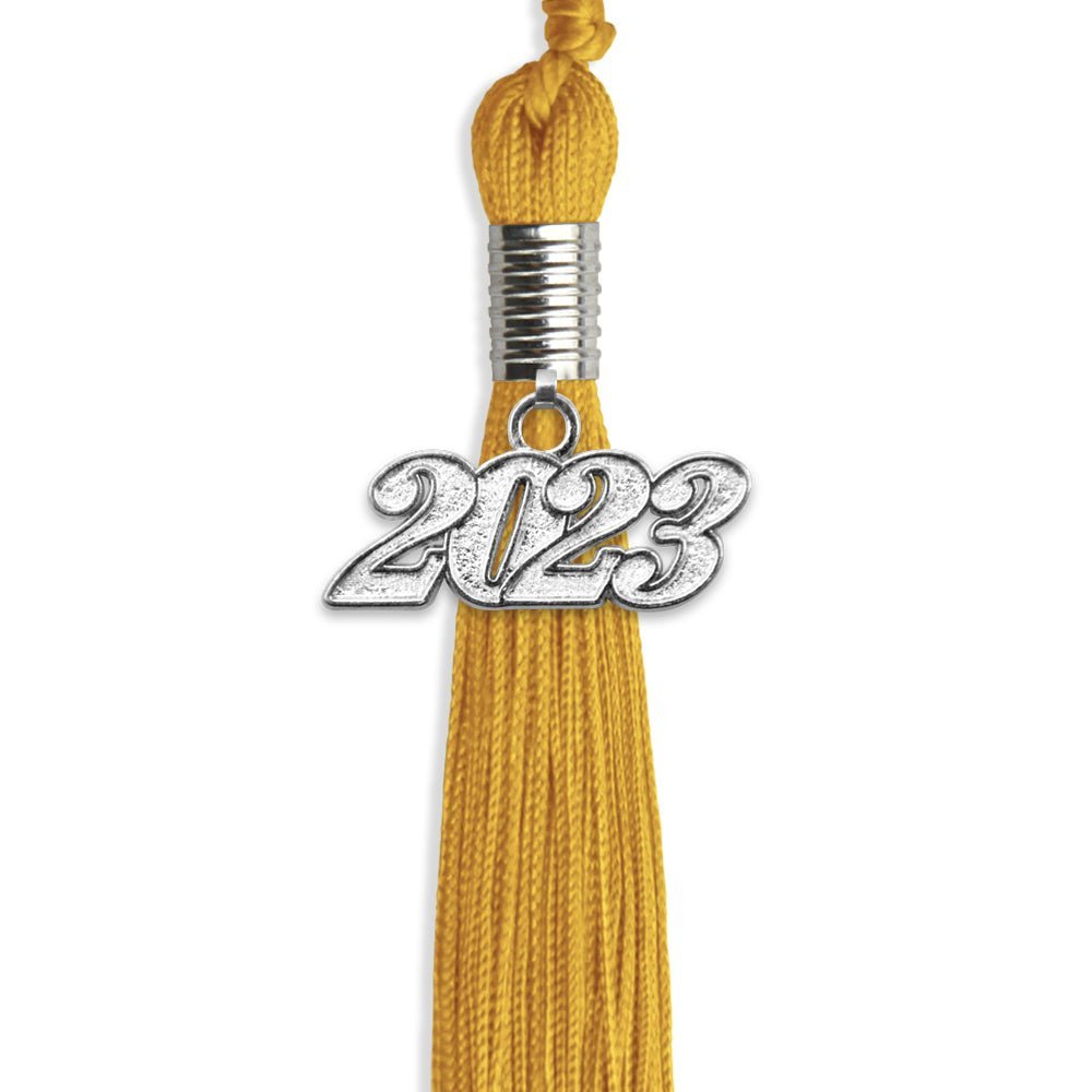 Gold Graduation Tassel With Silver Date Drop - Endea Graduation