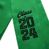 Green Class of 2024 Graduation Stole/Sash With Classic Tips - Endea Graduation