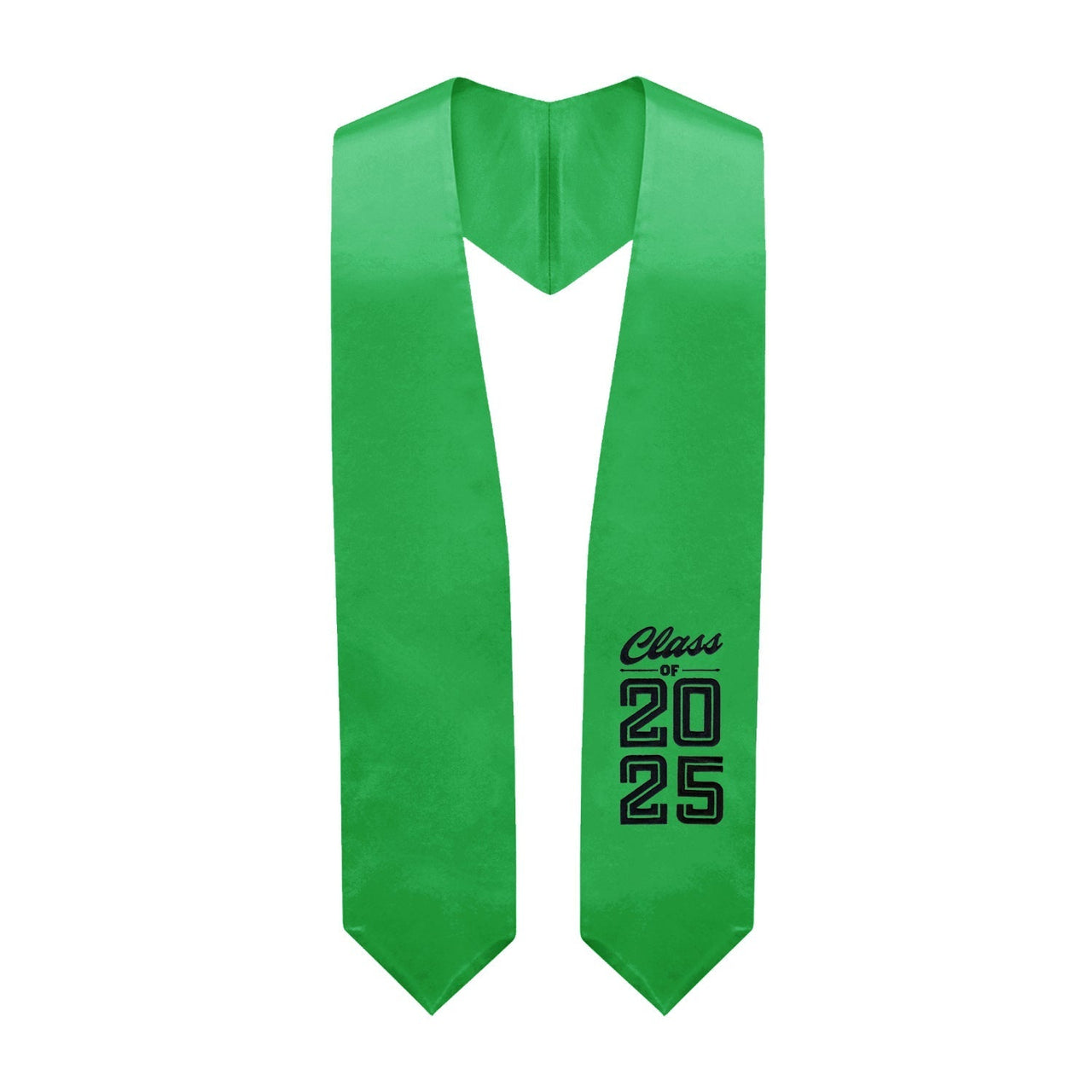 Green Class of 2025 Graduation Stole/Sash With Classic Tips - Endea Graduation