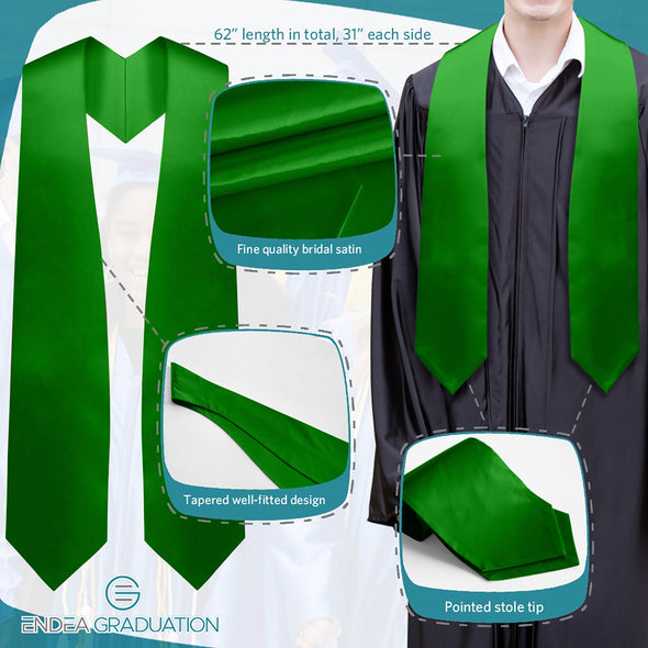 Green Graduation Stole - Endea Graduation