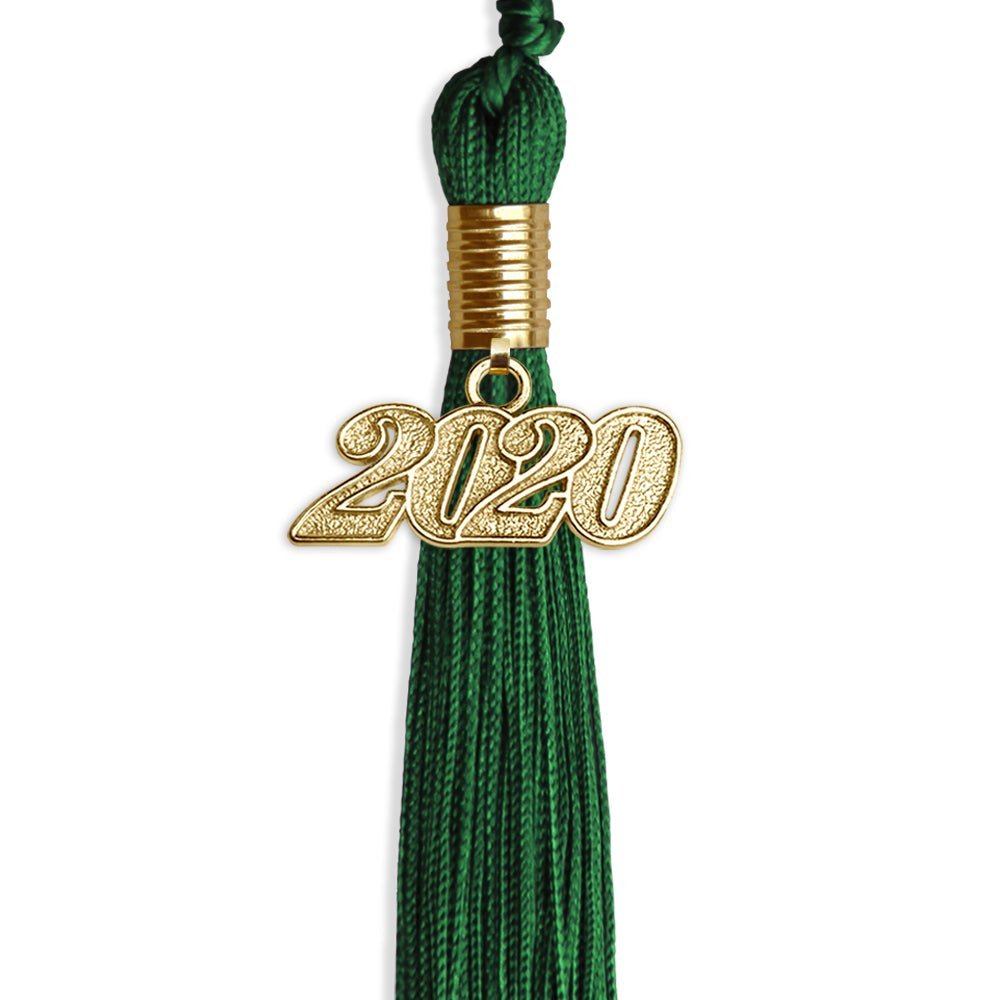 Green Graduation Tassel With Gold Date Drop - Endea Graduation