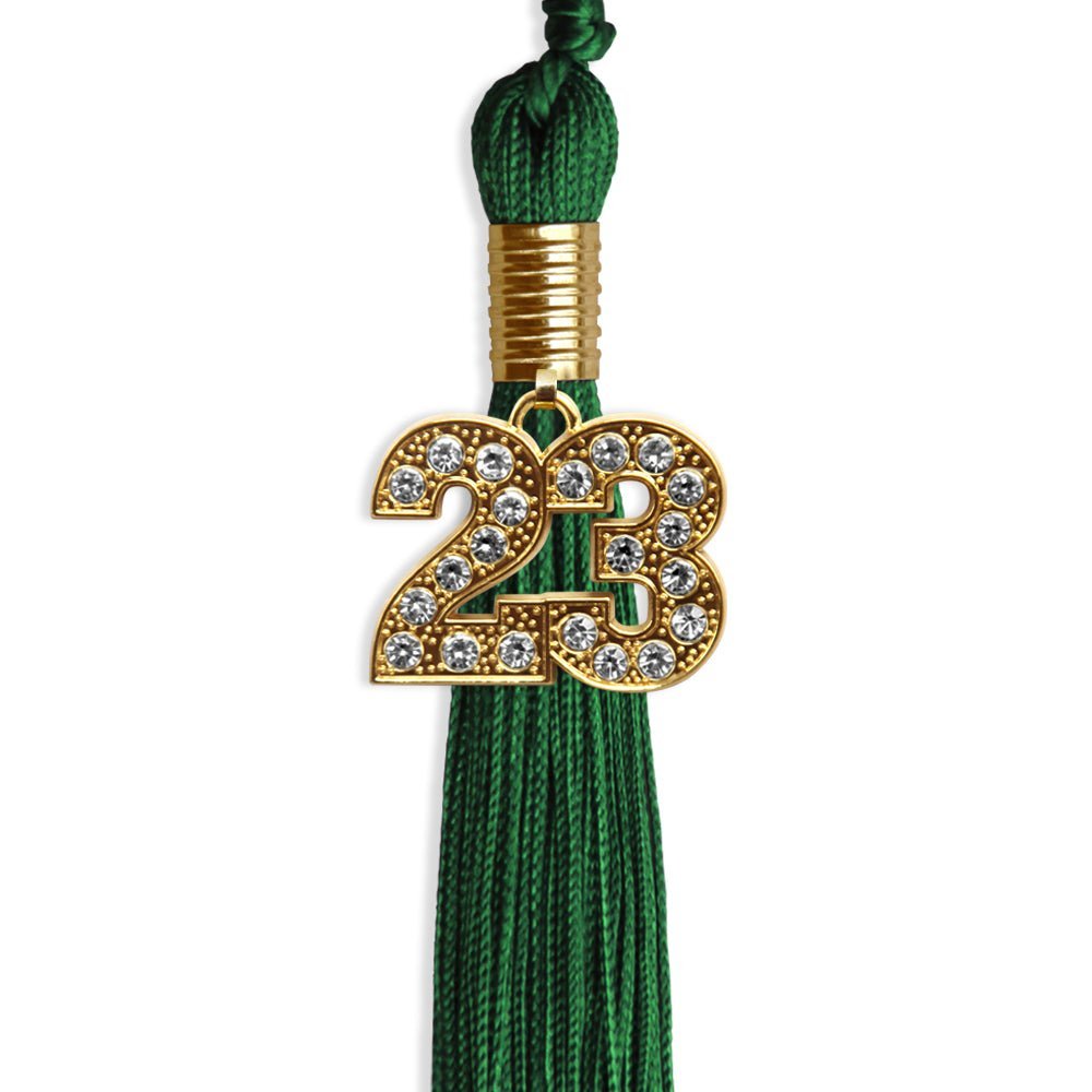 Green Graduation Tassel With Gold Date Drop - Endea Graduation