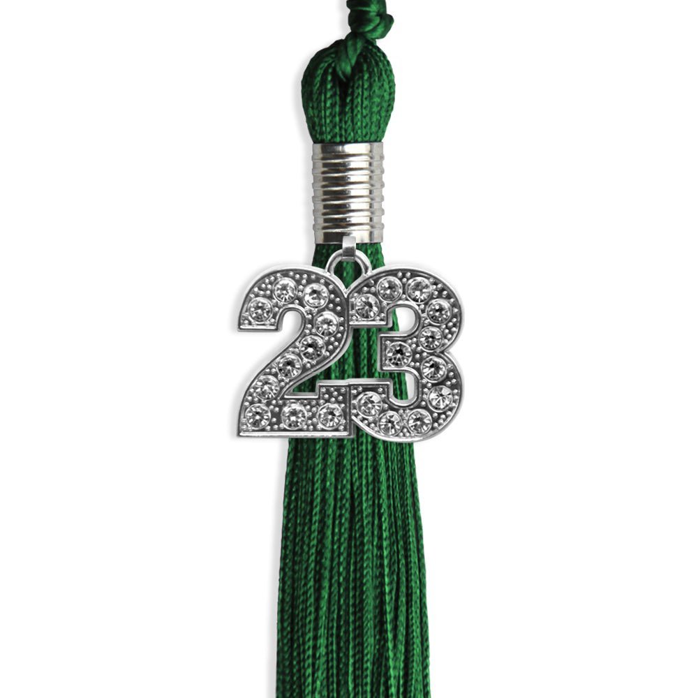 Green Graduation Tassel With Silver Date Drop - Endea Graduation