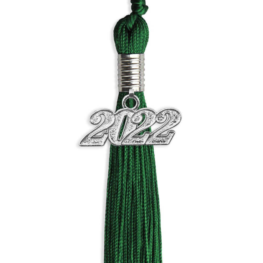 Green Graduation Tassel With Silver Date Drop - Endea Graduation