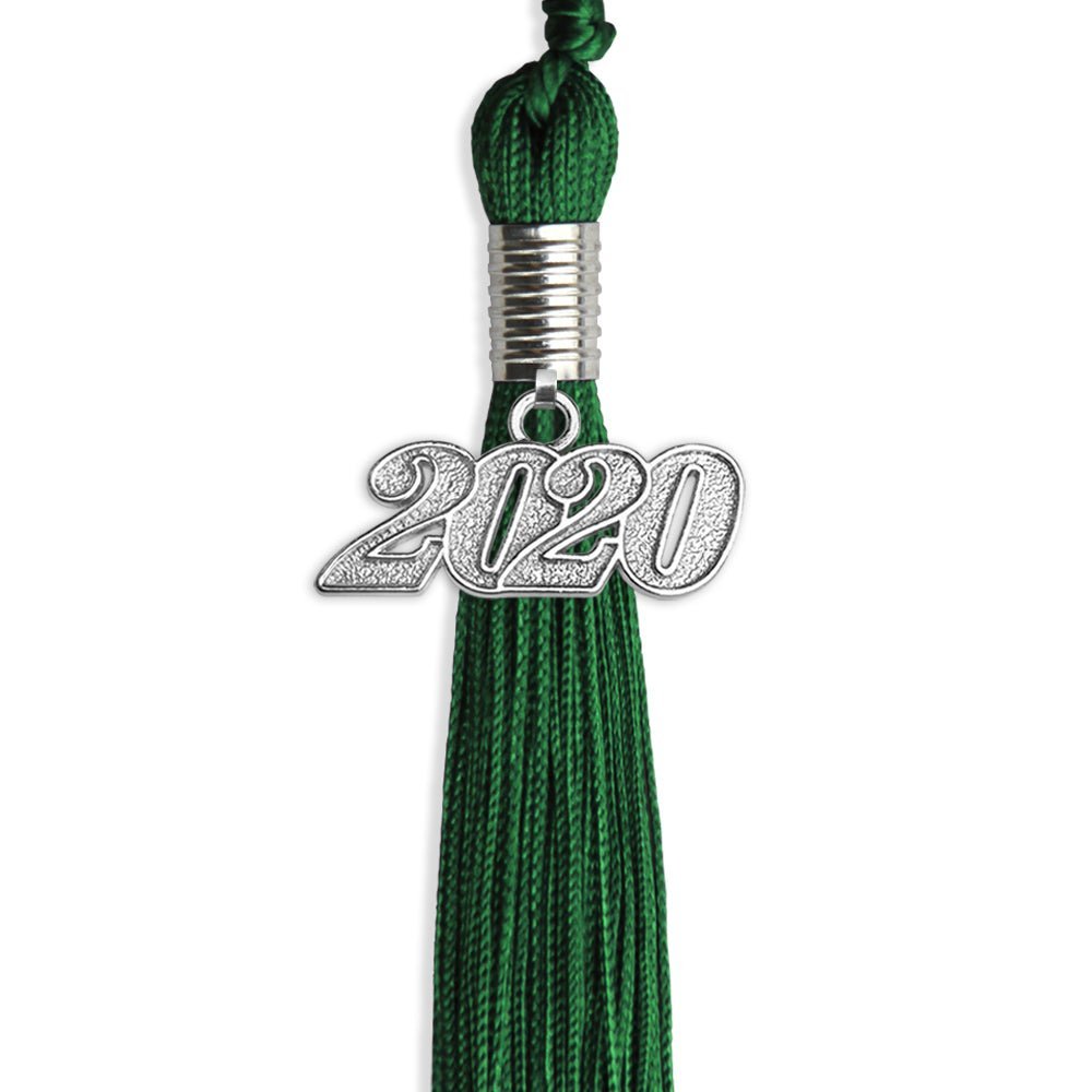 Green Graduation Tassel With Silver Date Drop - Endea Graduation