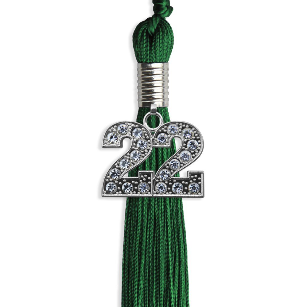 Green Graduation Tassel With Silver Date Drop - Endea Graduation