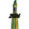 Green/Gold Mixed Color Graduation Tassel With Black Date Drop - Endea Graduation