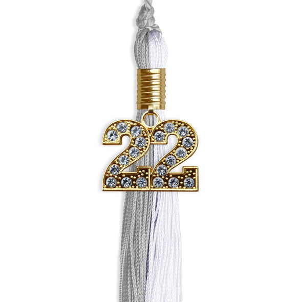 Grey/White Graduation Tassel With Gold Date Drop - Endea Graduation
