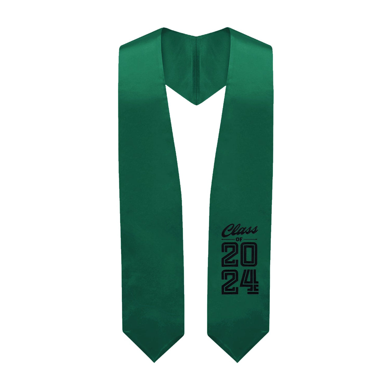 Hunter Green Class of 2024 Graduation Stole/Sash With Classic Tips - Endea Graduation