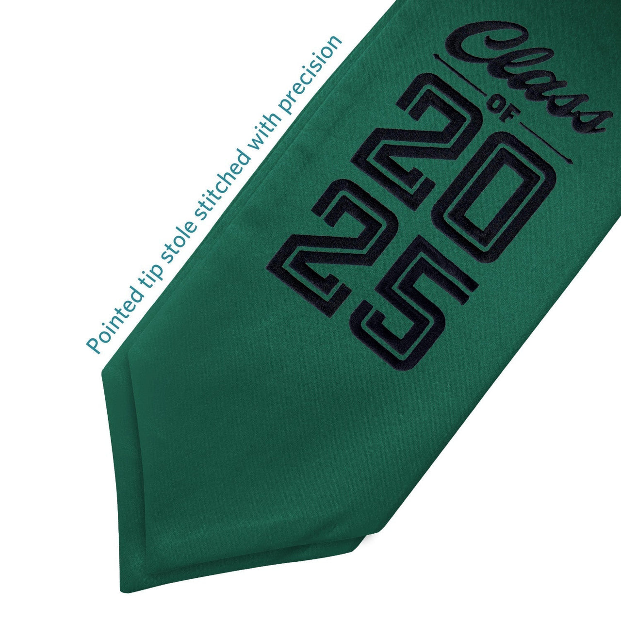 Hunter Green Class of 2025 Graduation Stole/Sash With Classic Tips - Endea Graduation